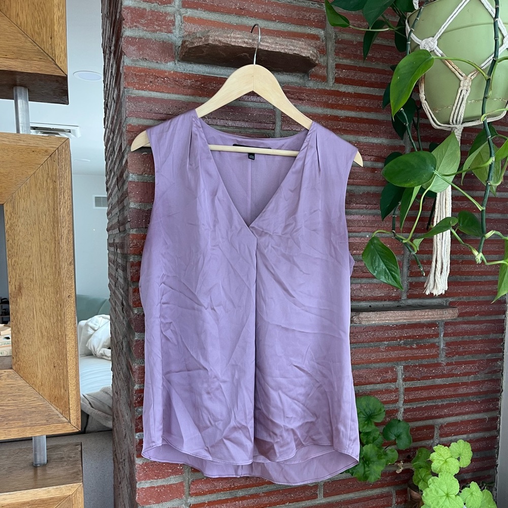 White House Black Market Purple Silky Top